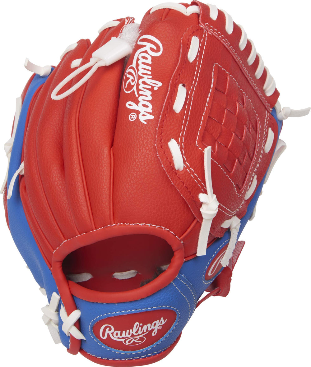 Rawlings detalle del cierre del guante que facilita atrapar para niños