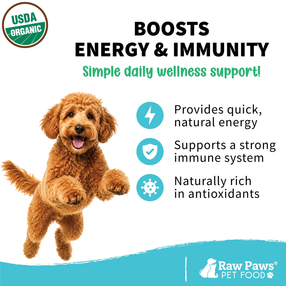 Raw Paws primer plano de textura mostrando brillo y pureza del aceite