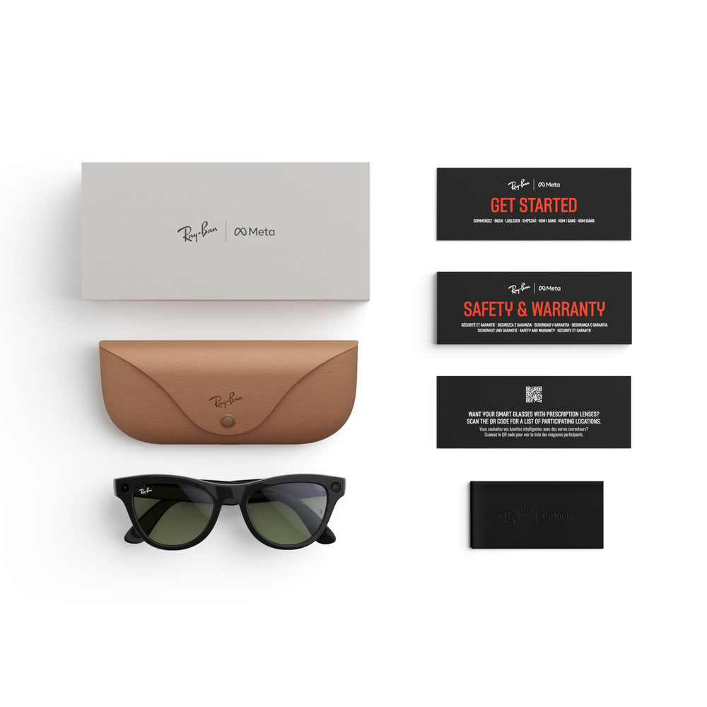 Ray‑Ban Meta etiqueta con información de conectividad y controles de privacidad