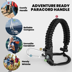RAYMYLO asa de paracord con brújula y mosquetón para aventuras seguras