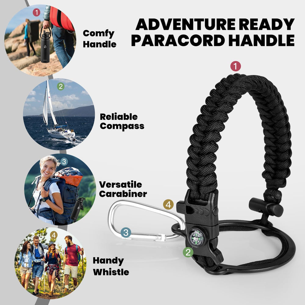 RAYMYLO asa de paracord con brújula y mosquetón útil para exteriores
