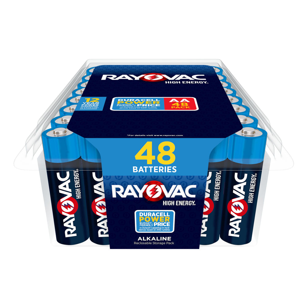 Rayovac etiqueta con instrucciones de almacenamiento y larga vida
