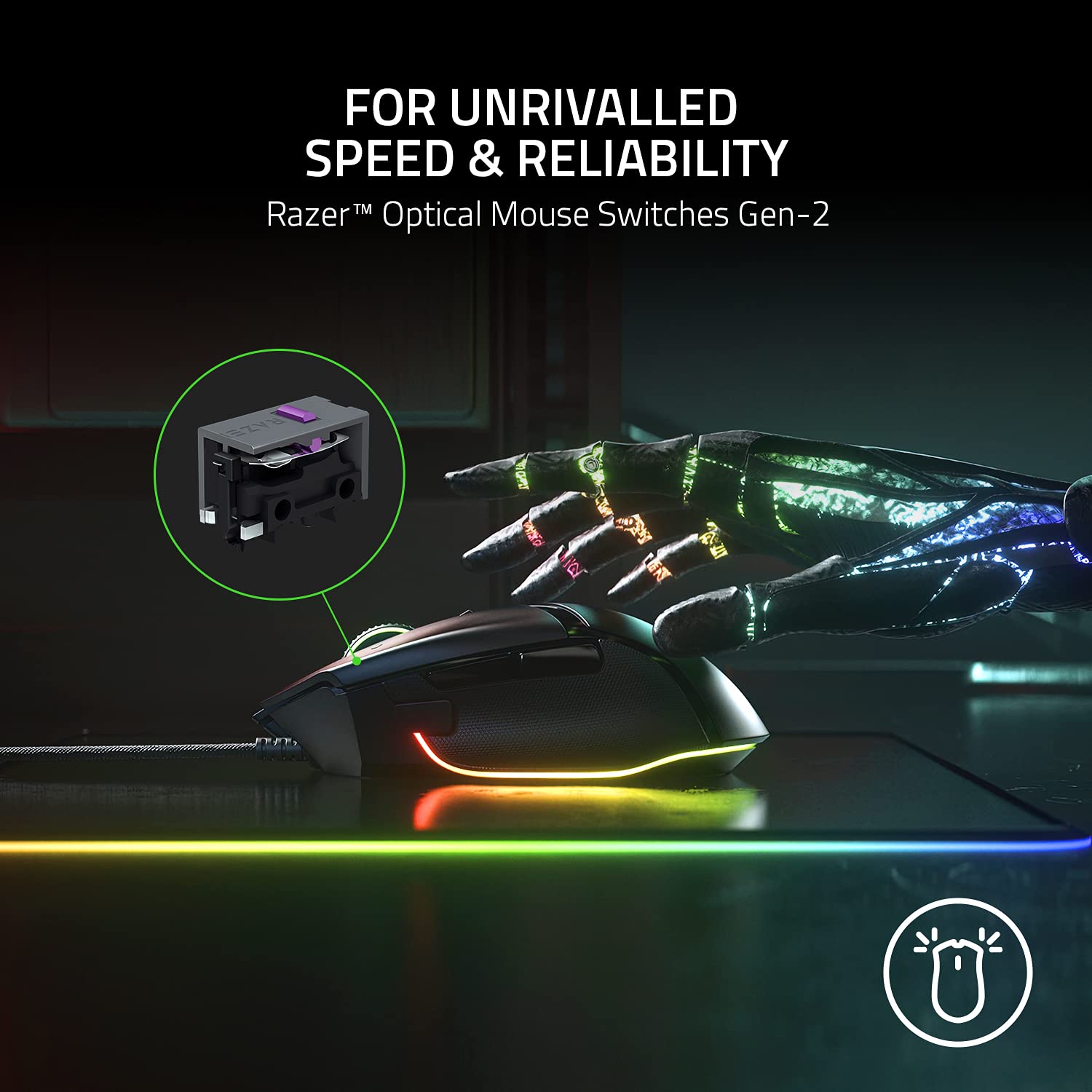 Razer Basilisk V3 comparación de tamaño para referencia del agarre
