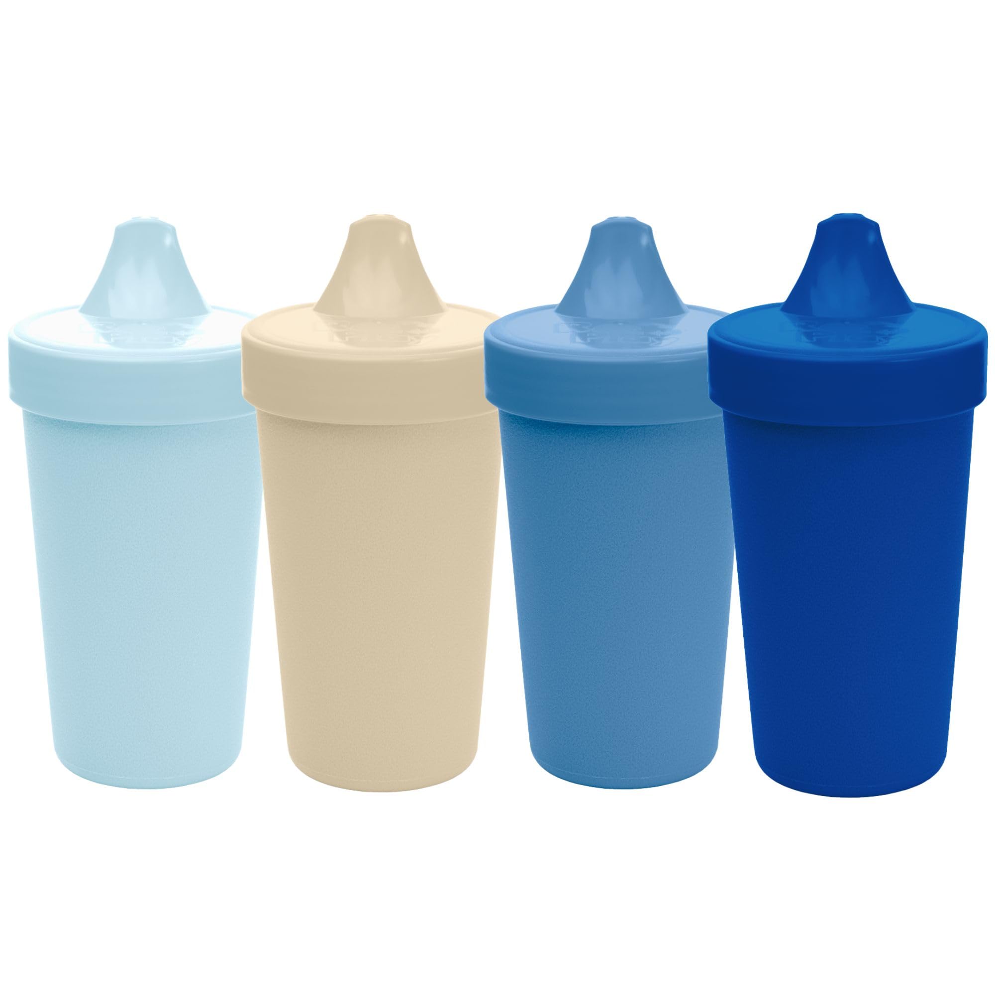 Re-Play vasos frente conjunto azules mostrando colores y durabilidad