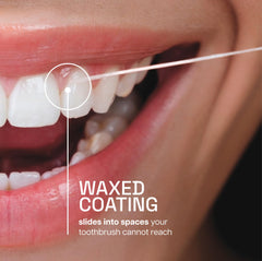 Reach detalle del hilo encerado que ilustra su superficie lisa y mejor deslizamiento