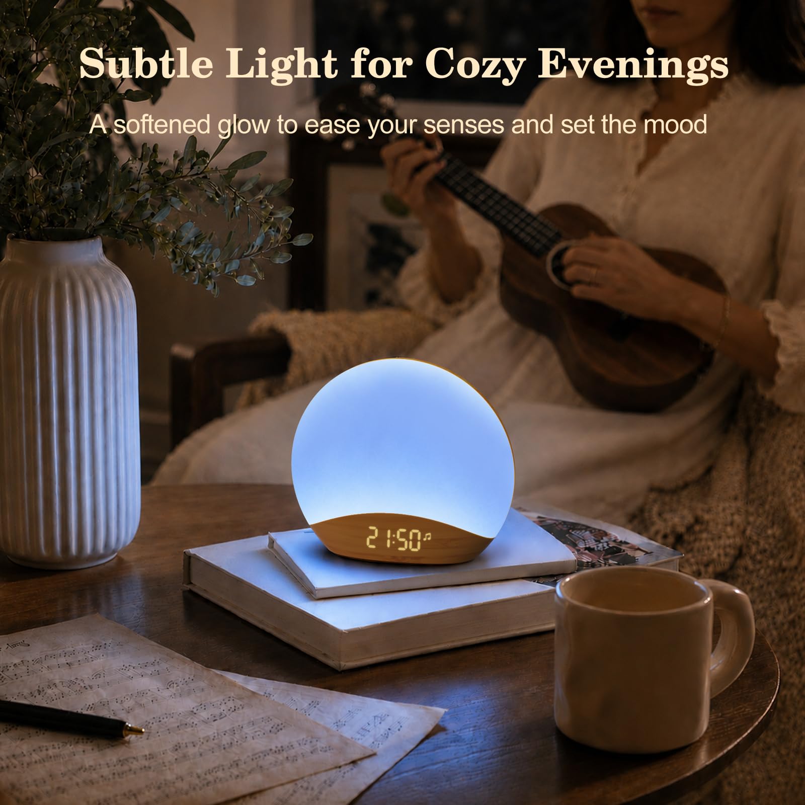 REACHER luz nocturna con ocho colores para ambiente relajante y lectura