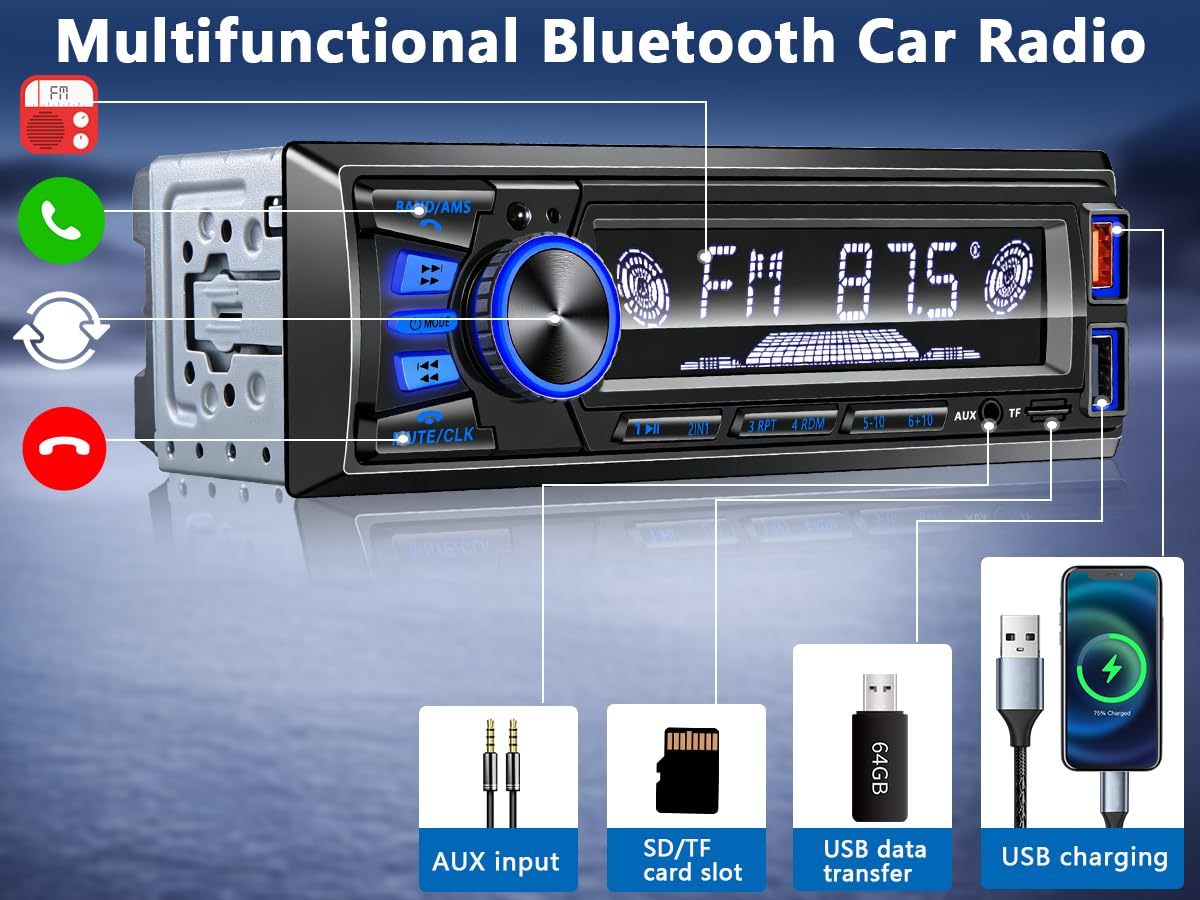 REAKOSOUND dual USB ports including 2.1A fast charge to keep devices powered