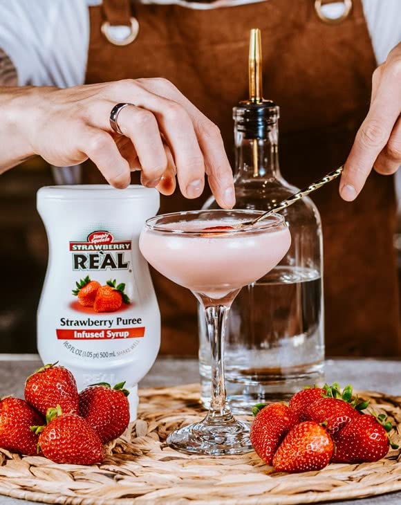 Reàl Infused Exotics textura del puré de fresa con brillo y consistencia