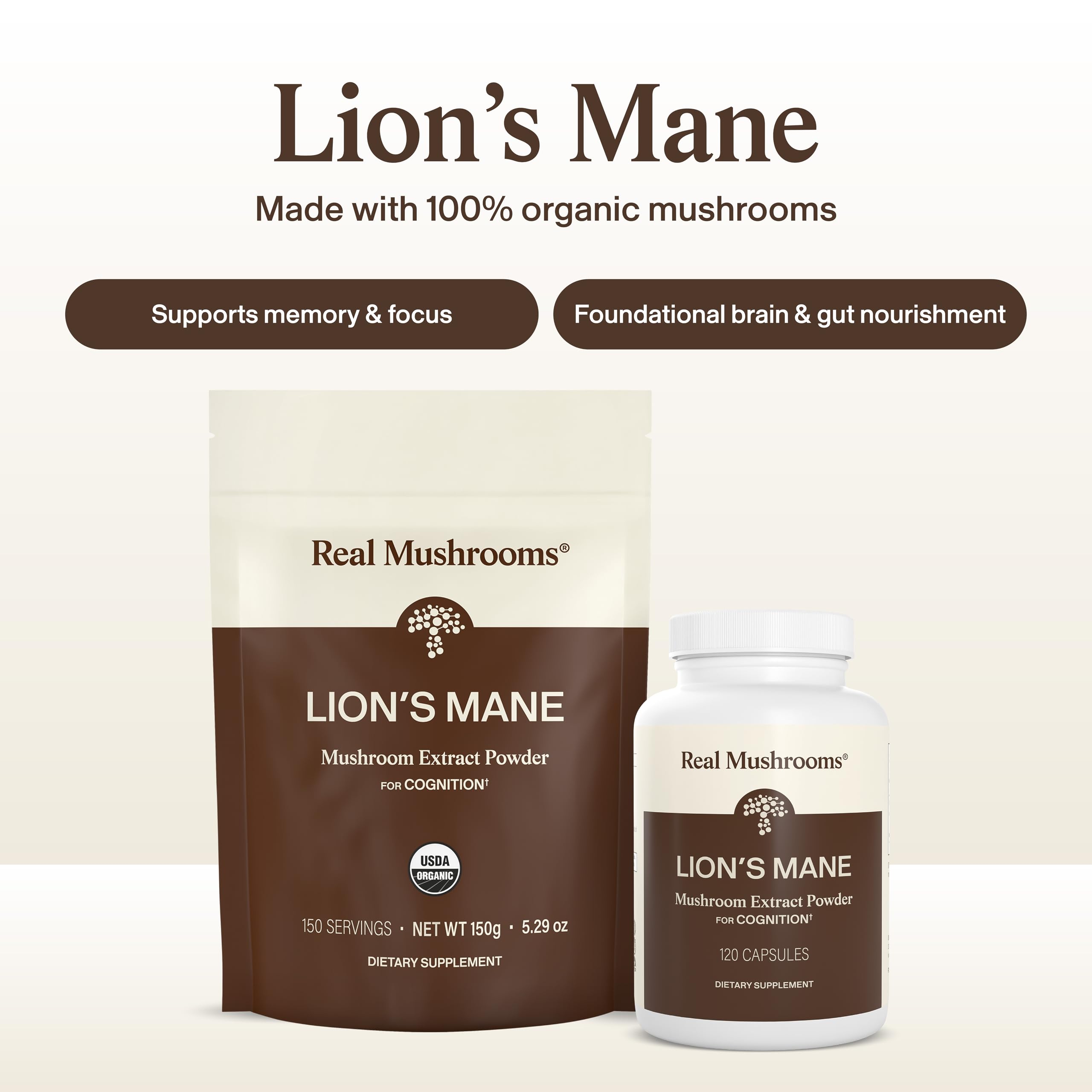 Real Mushrooms polvo de extracto mostrando textura y alta concentración