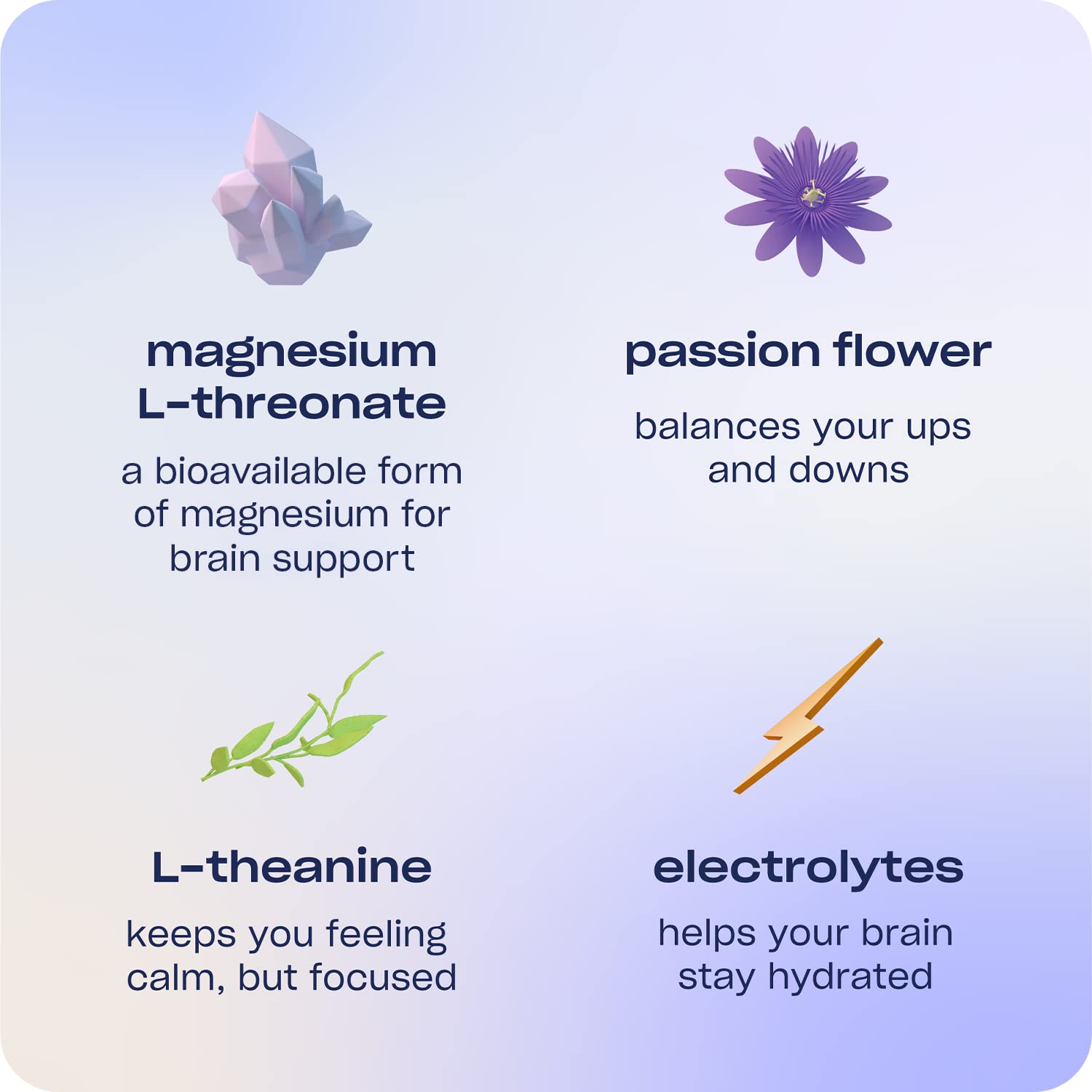 Recess etiqueta en primer plano destacando ingredientes como magnesio L‑threonate y adaptógenos