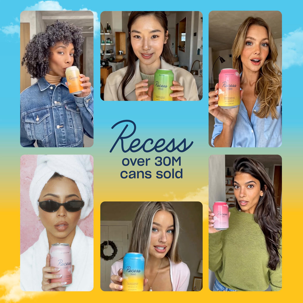 Recess etiqueta con ingredientes funcionales y lectura clara