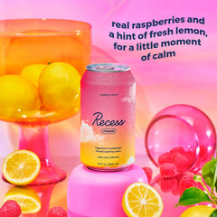 Recess etiqueta con ingredientes funcionales para tranquilidad