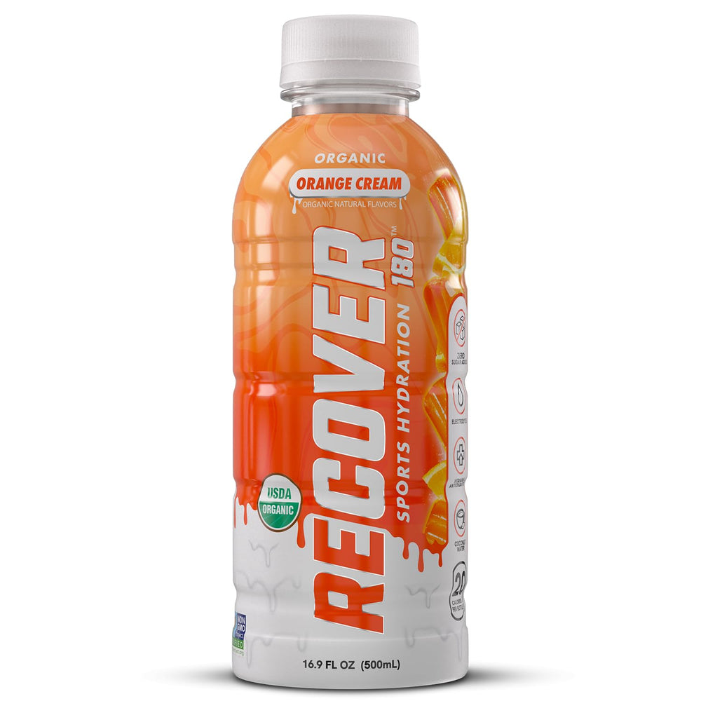 RECOV3R 180 ingredientes con agua de coco enfatizando potasio