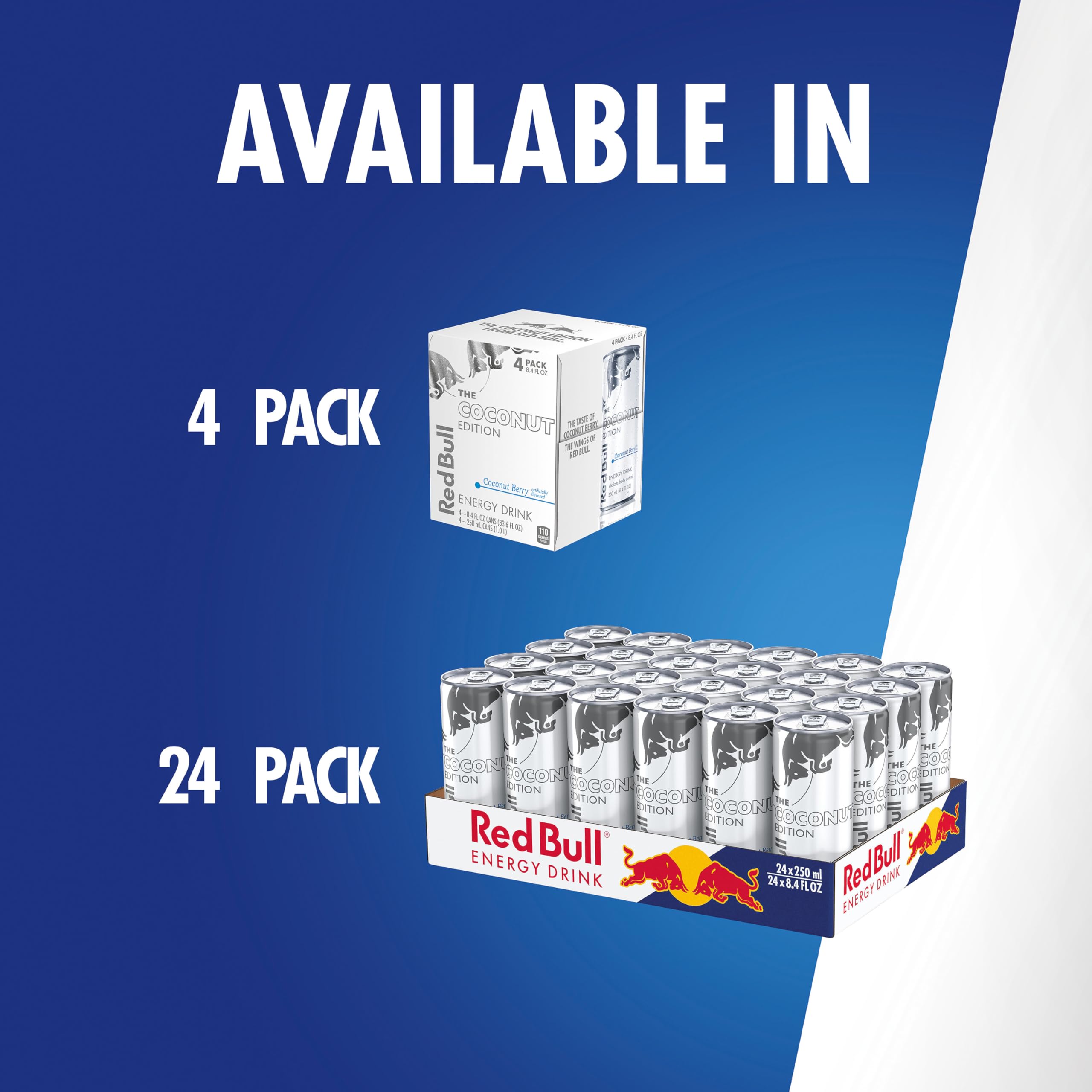Primer plano etiqueta nutricional Red Bull Coconut Berry para información