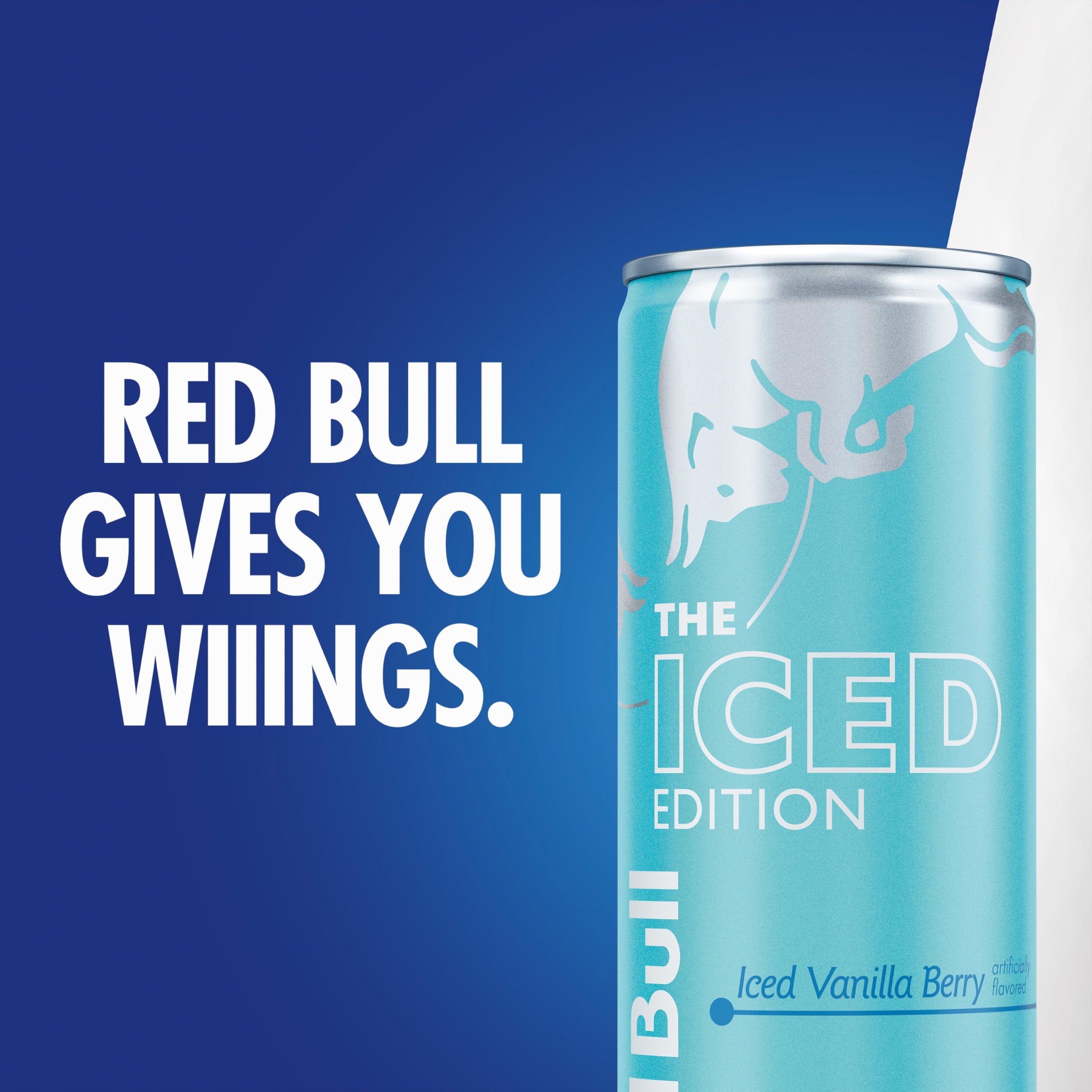 Red Bull primer plano de ingredientes y tabla nutricional para transparencia