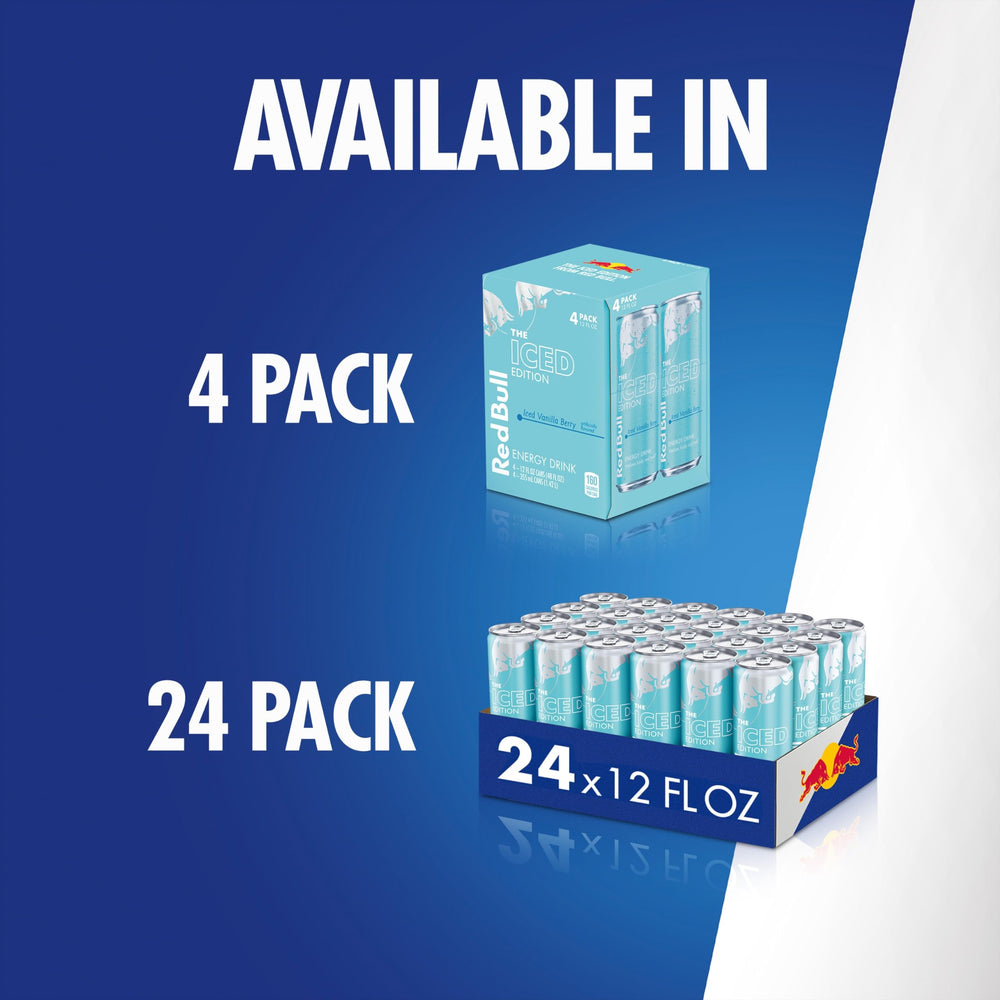 Red Bull pack de 4 latas Iced Vanilla Berry, opción para llevar y compartir