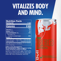 Red Bull lata abierta con gotas, beneficio de frío refrescante