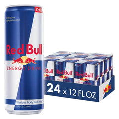 Red Bull lata frontal mostrando diseño y fácil transporte