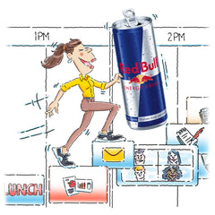 Red Bull lata lateral con información nutricional legible para elección informada