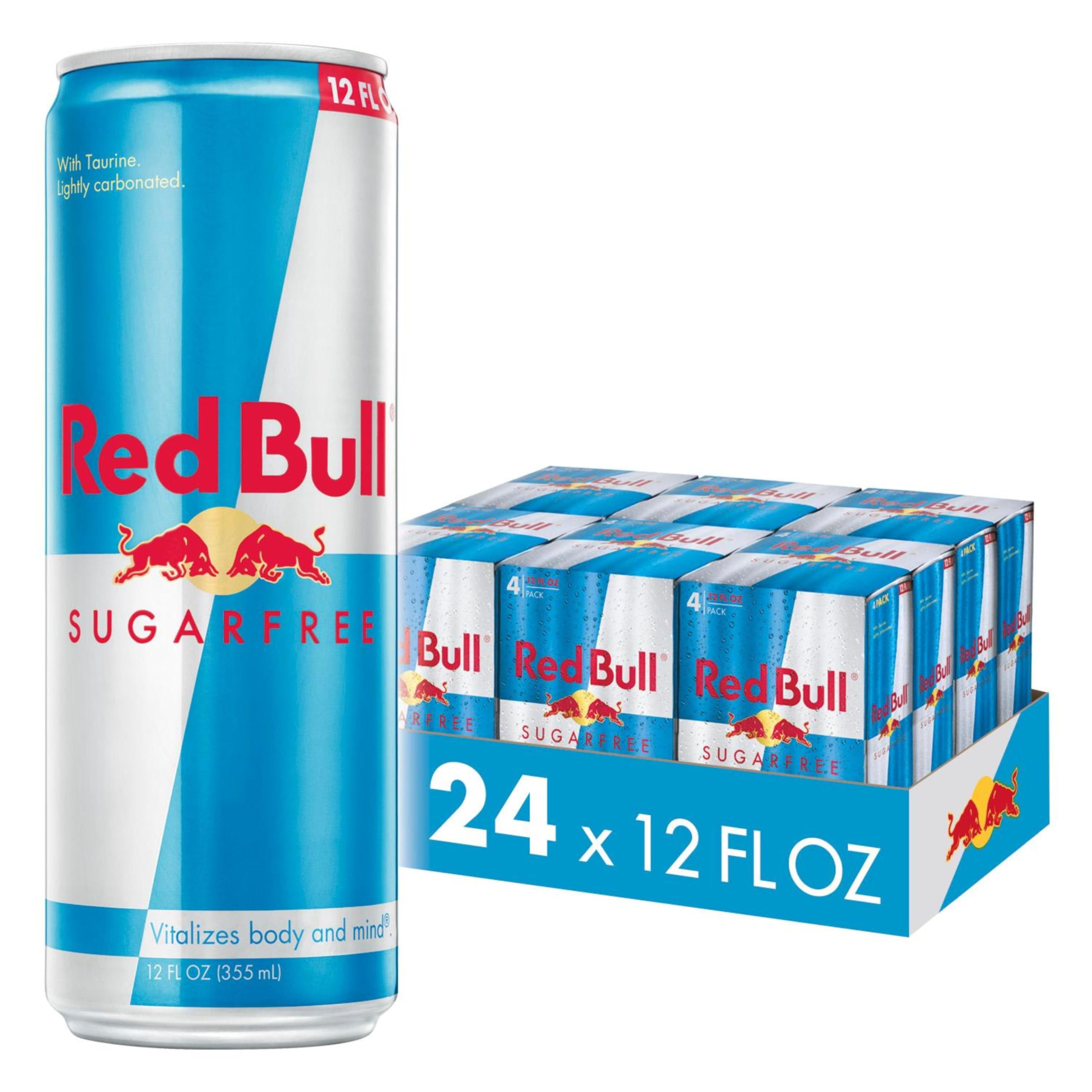 Red Bull Sugarfree vista frontal de lata mostrando marca y diseño, ideal para reconocimiento rápido