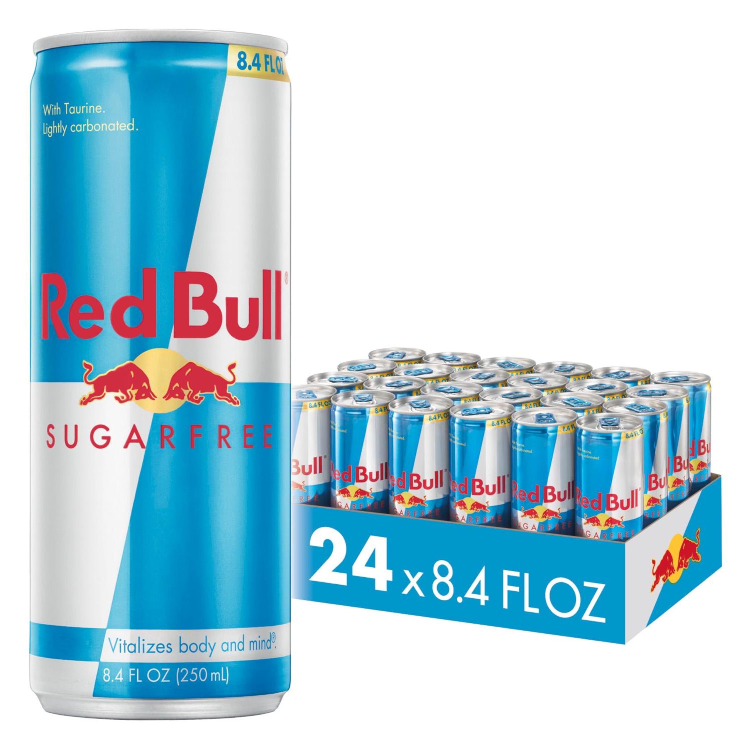 Red Bull lata frontal mostrando diseño y energía inmediata