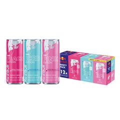 Red Bull variedad pack frontal mostrando las tres ediciones y conveniencia