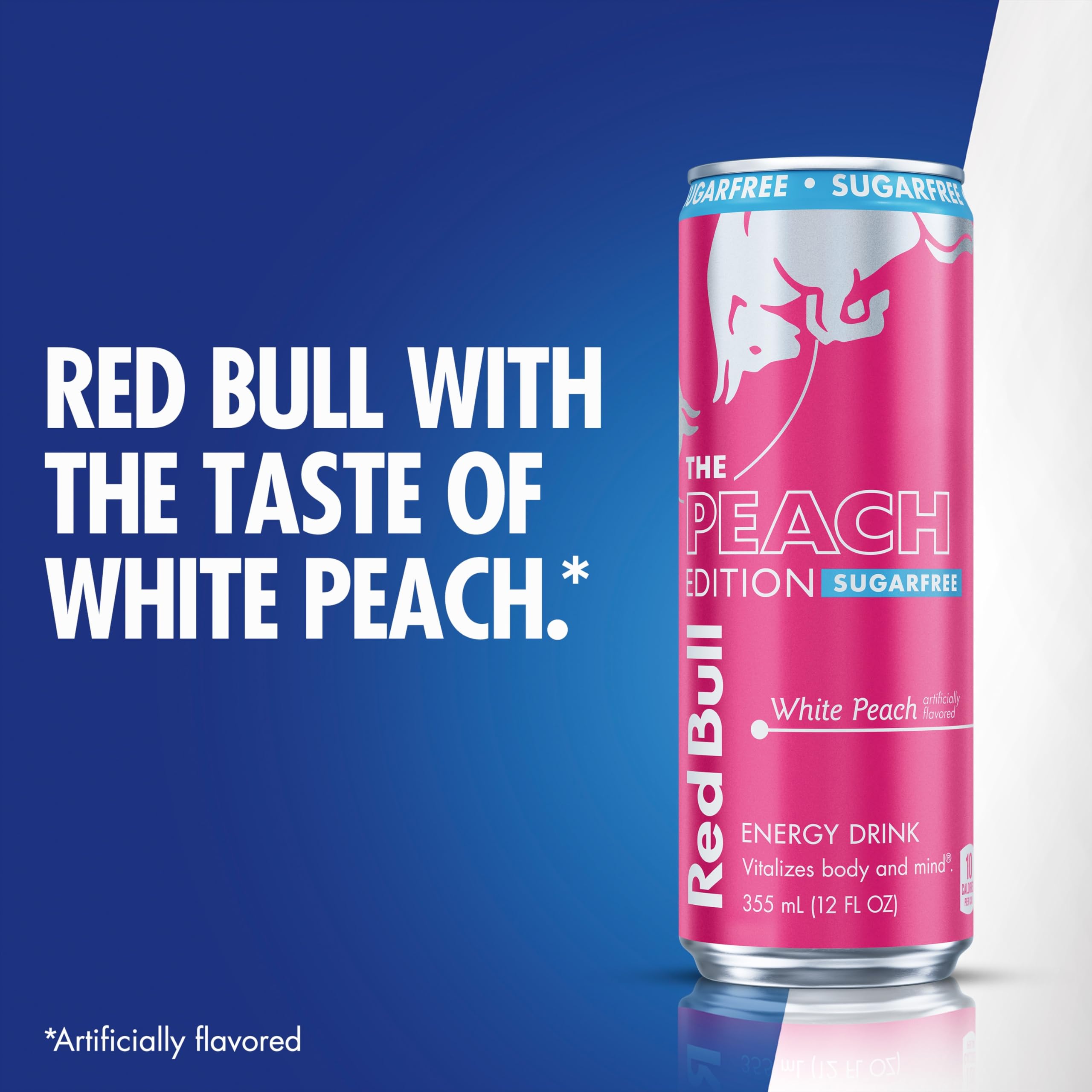 Red Bull White Peach en ambiente veraniego transmitiendo frescura
