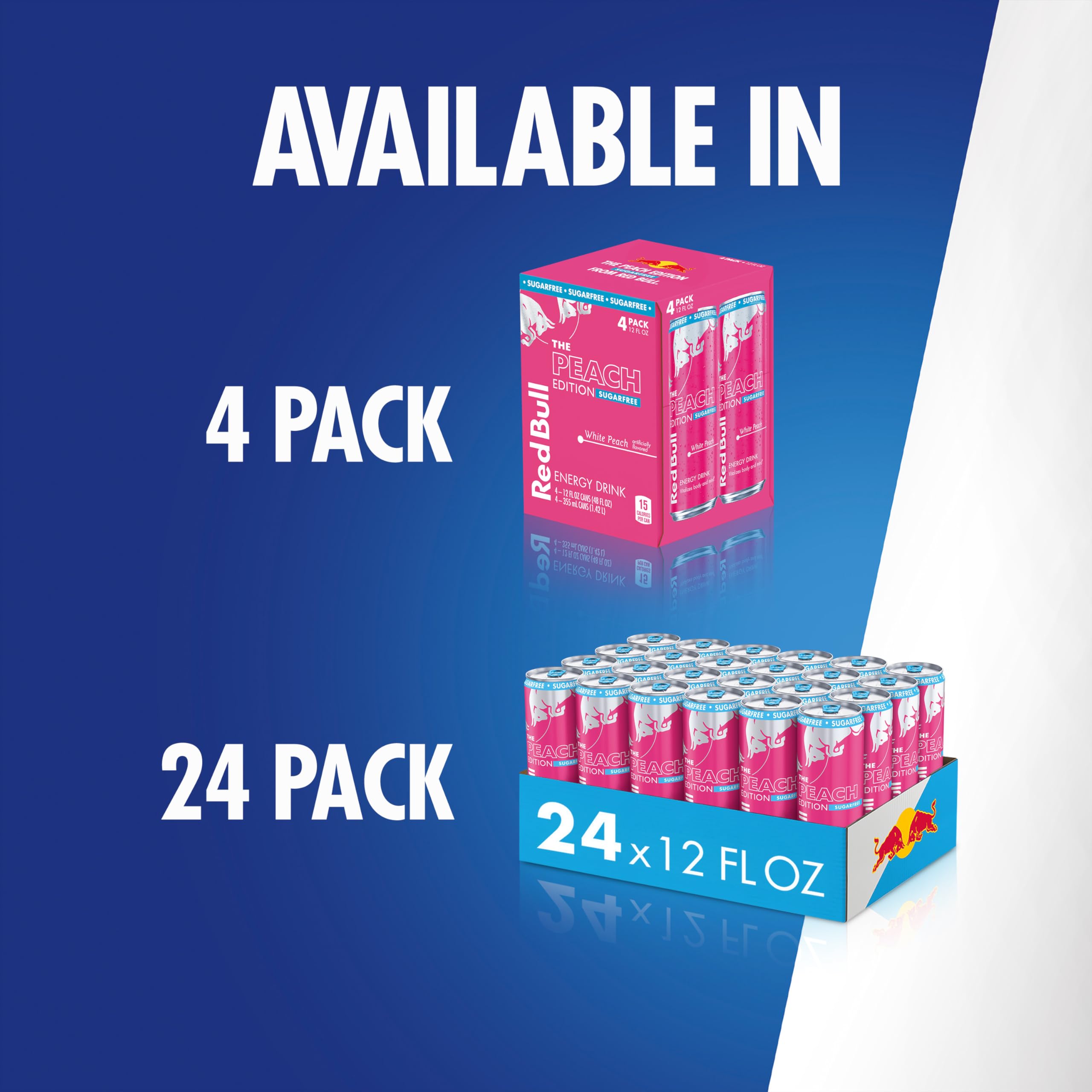 Red Bull White Peach lata en mano mostrando tamaño y portabilidad