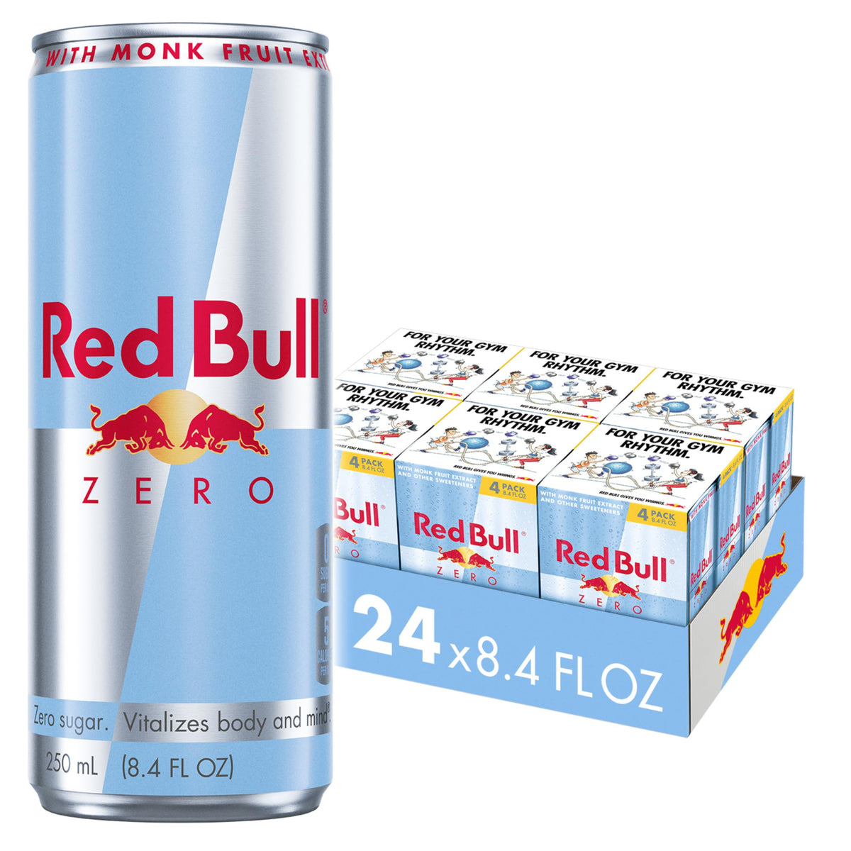 Red Bull lata frontal con sabor tropical y refresco inmediato