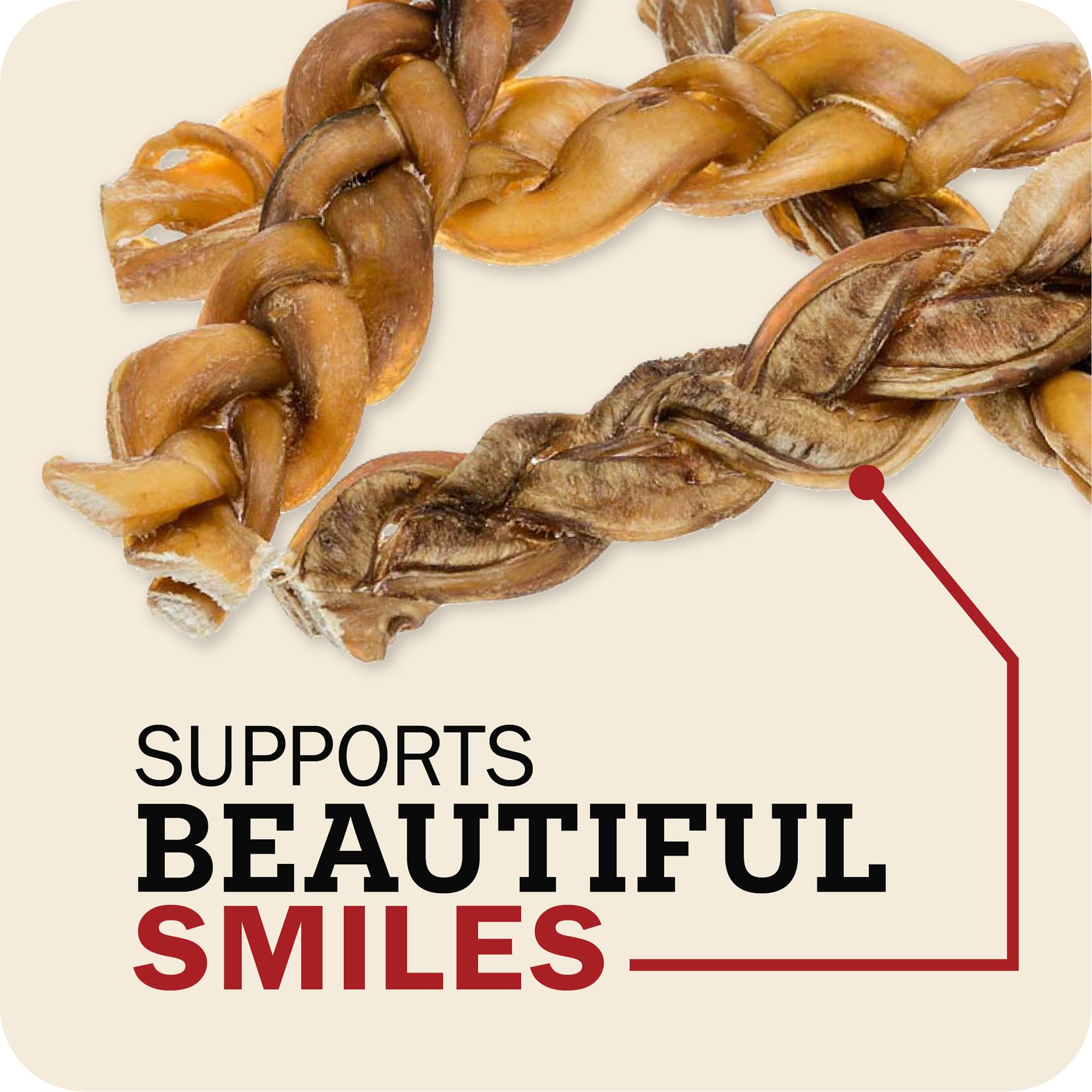 Redbarn perro masticando el bully stick, beneficio: entretenimiento y alivio de ansiedad