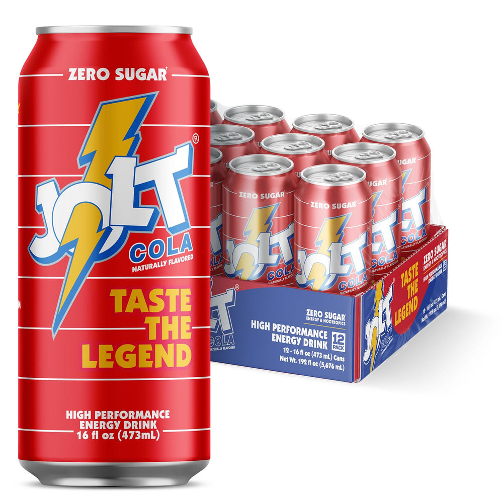 REDCON1 JOLT Cola lata frontal mostrando diseño retro y atractivo