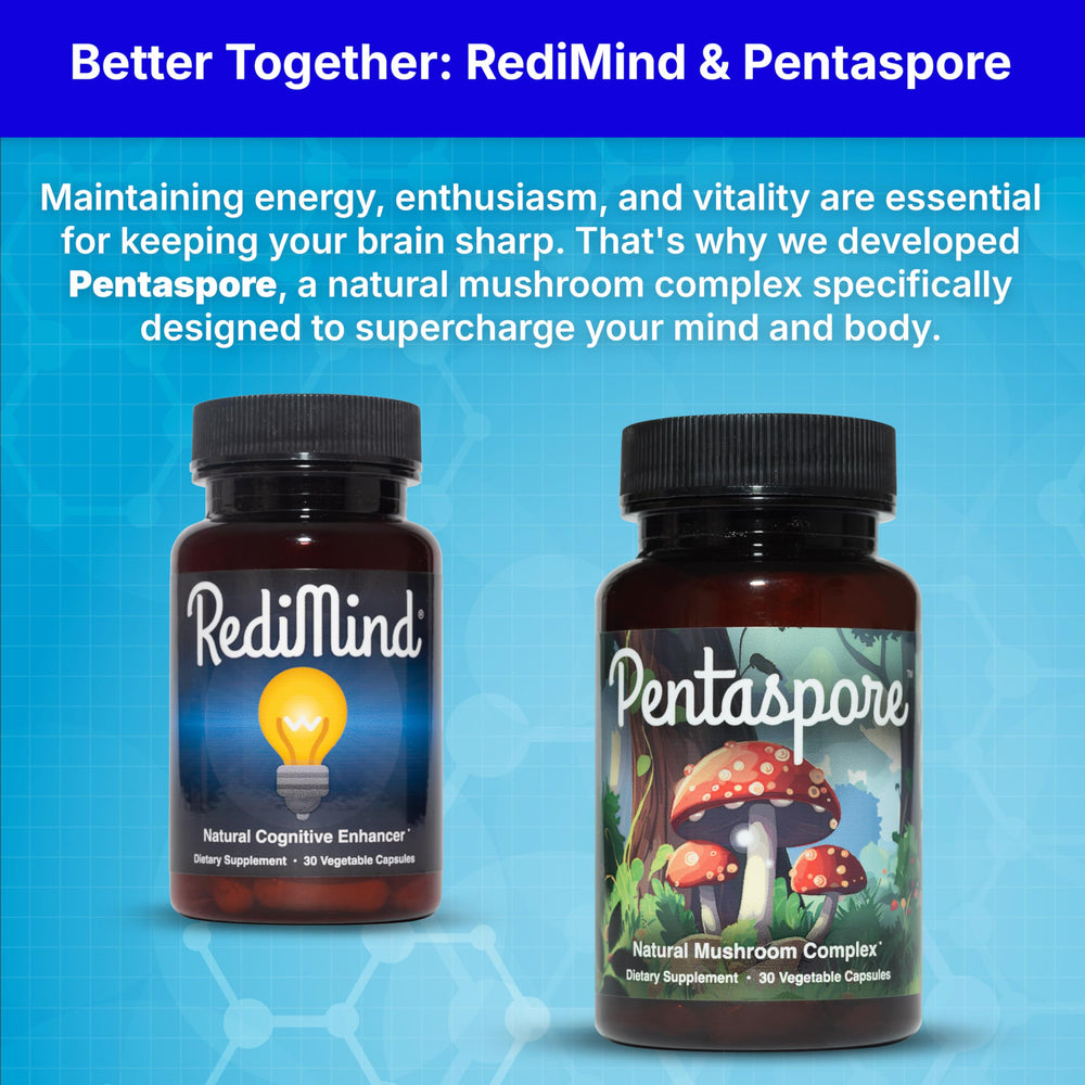 Packaging RediMind dispuesto en ángulo que refleja calidad premium