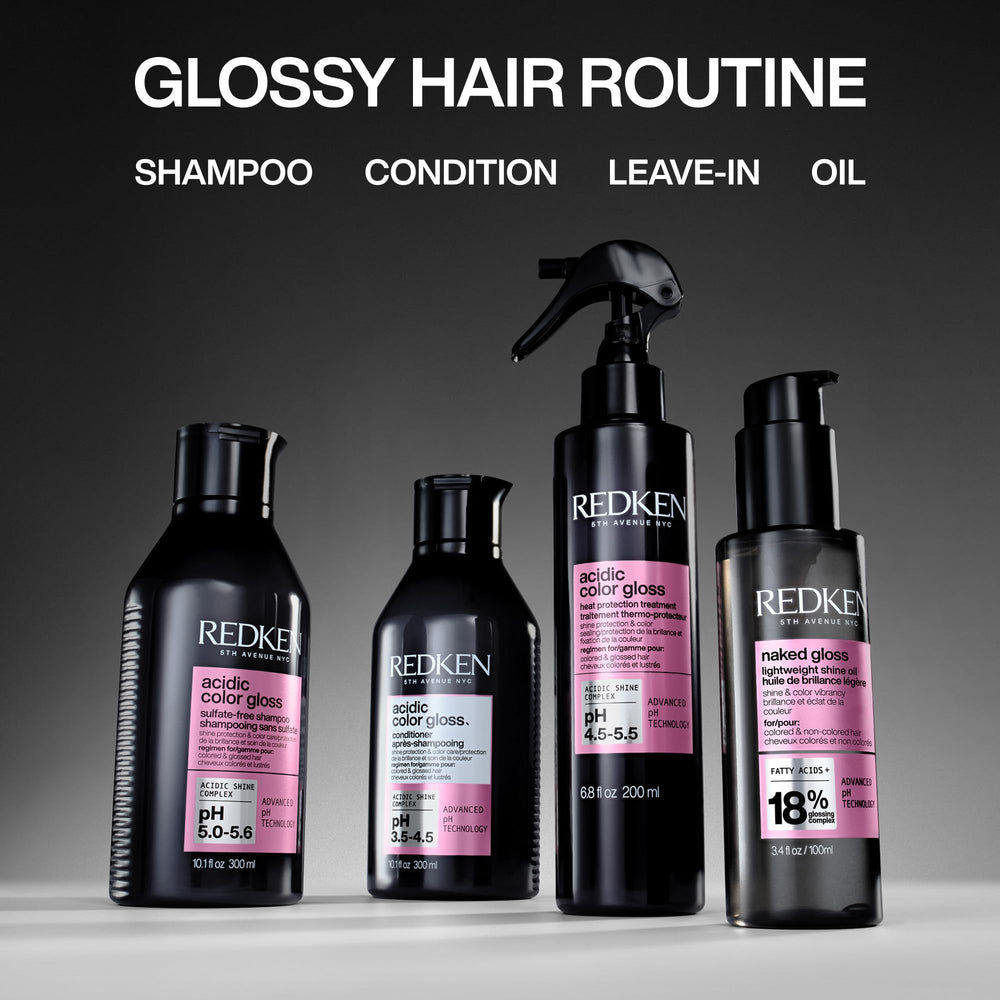 Redken cabello brillante tras uso mostrando brillo molecular visible