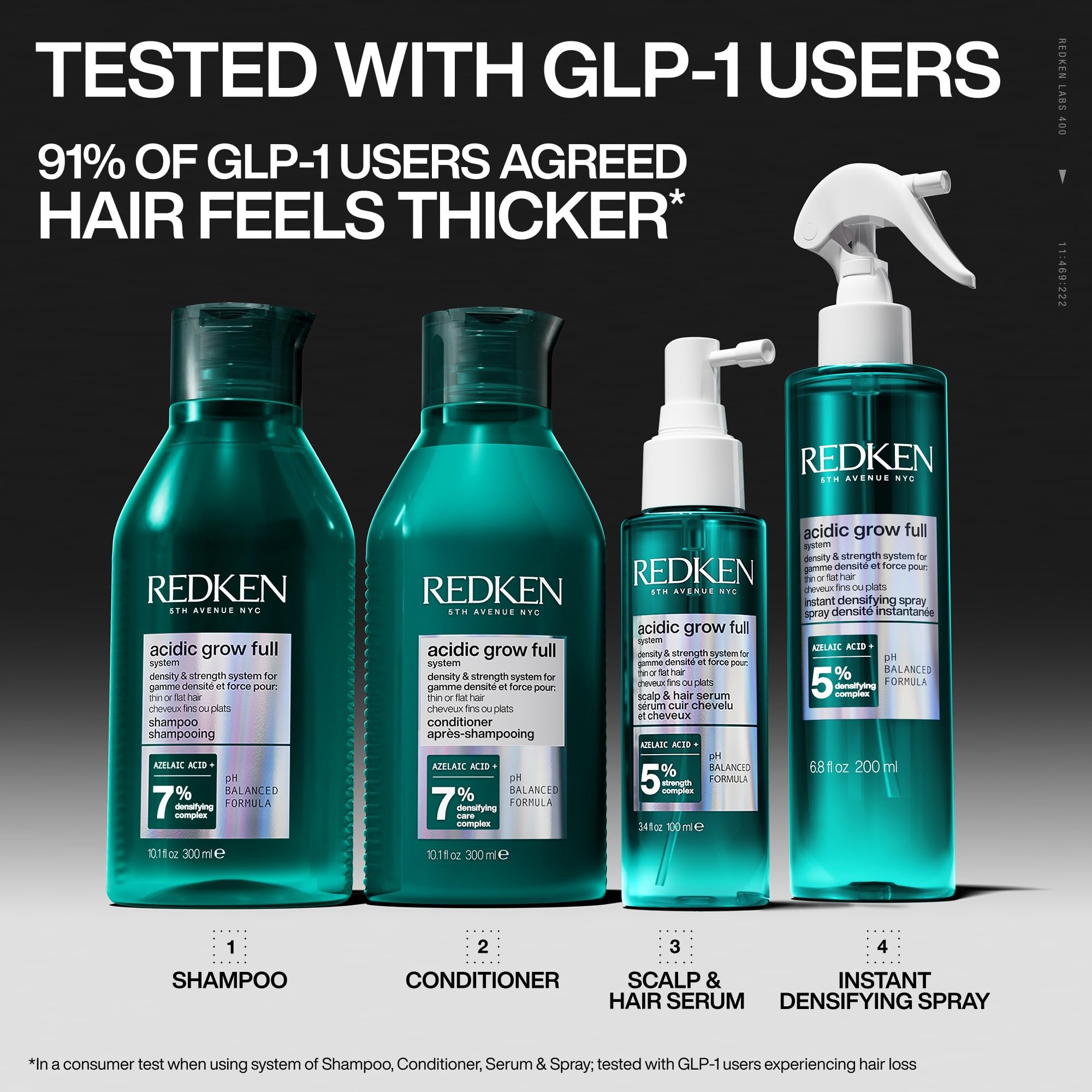 Redken aplicando champú en la ducha para una limpieza suave y equilibrada