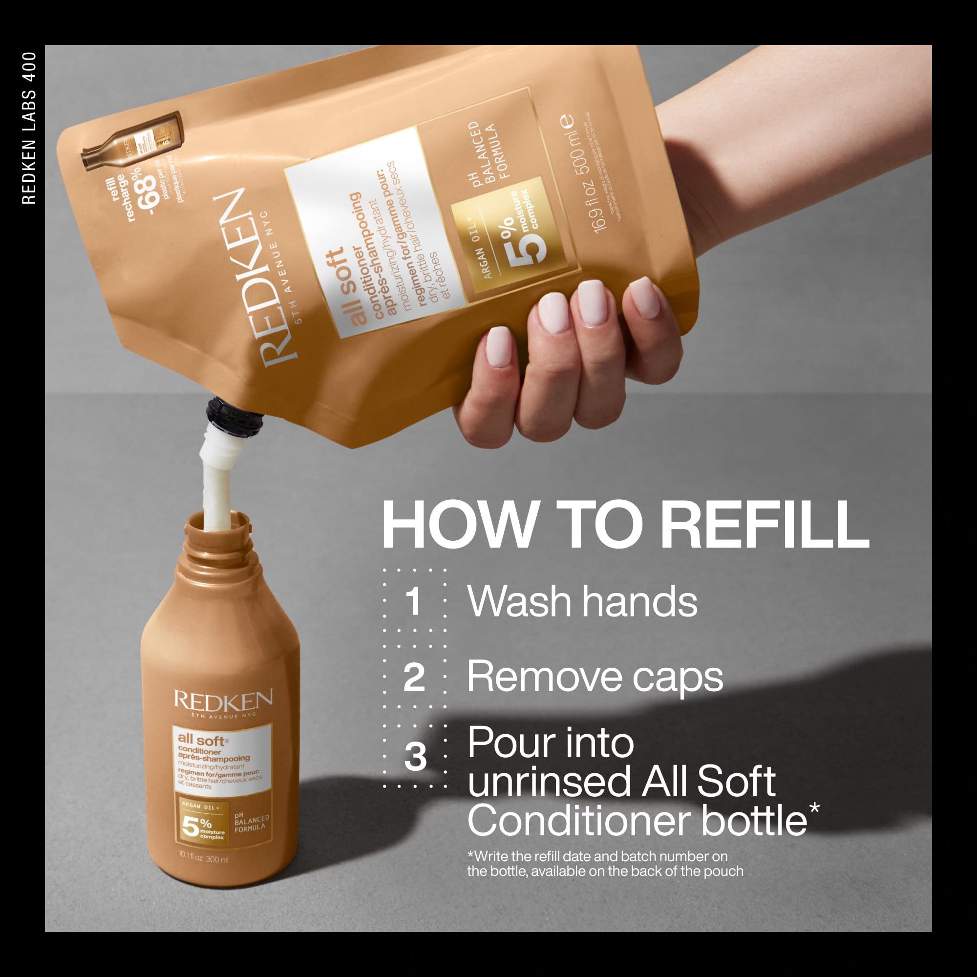 Redken comparación de tamaño para visualizar cantidad real