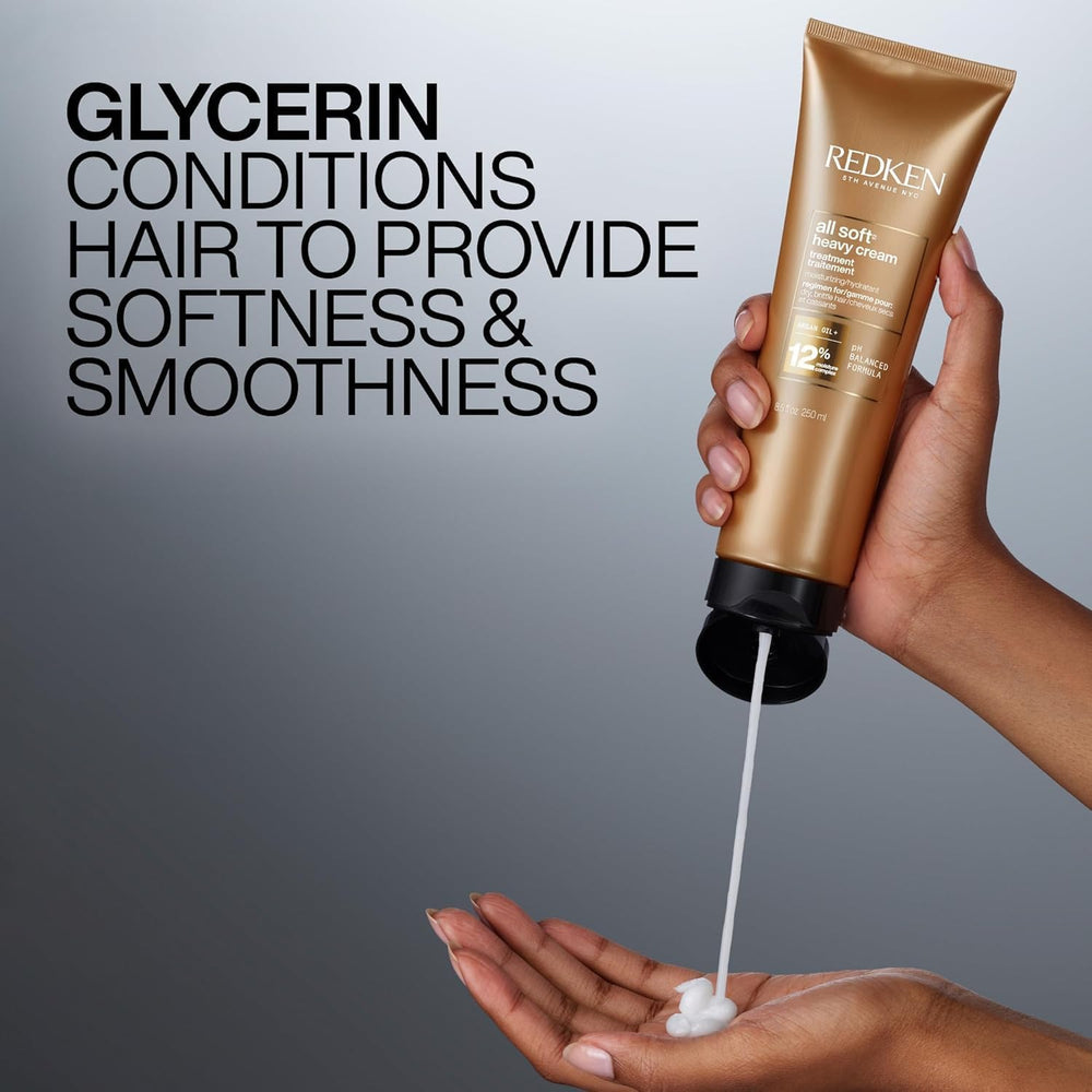 Redken All Soft etiqueta con ingredientes clave para transparencia y uso