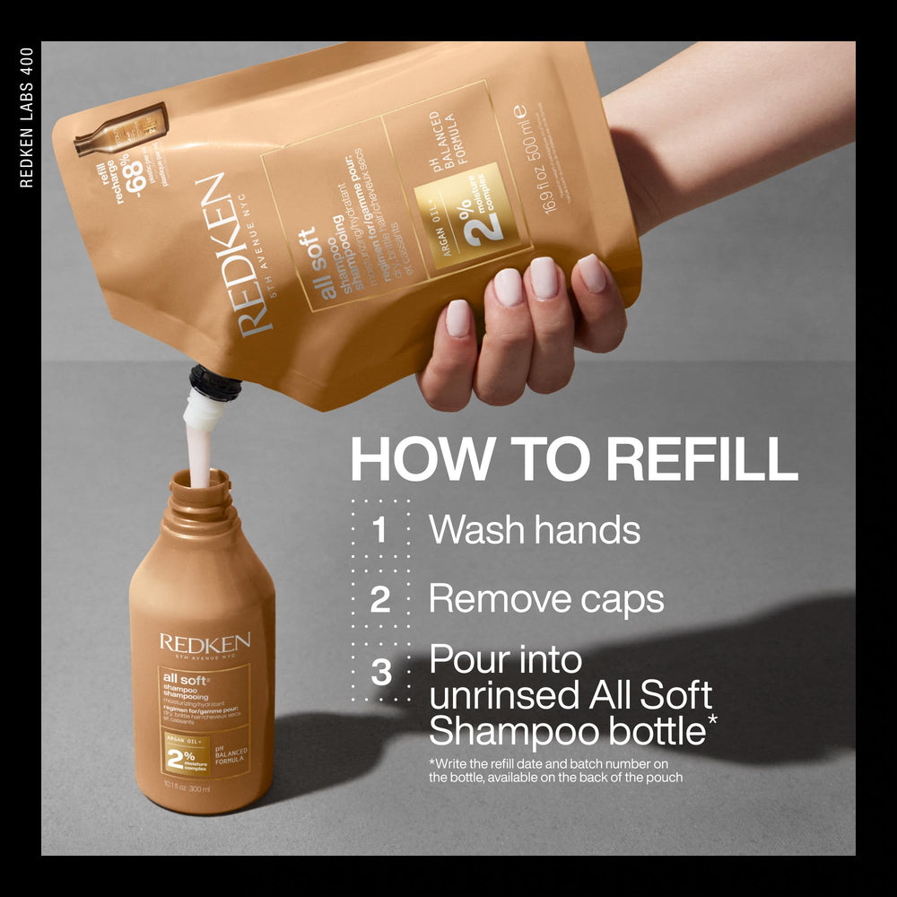 Redken etiqueta con ingredientes como aceite de argán hidratante