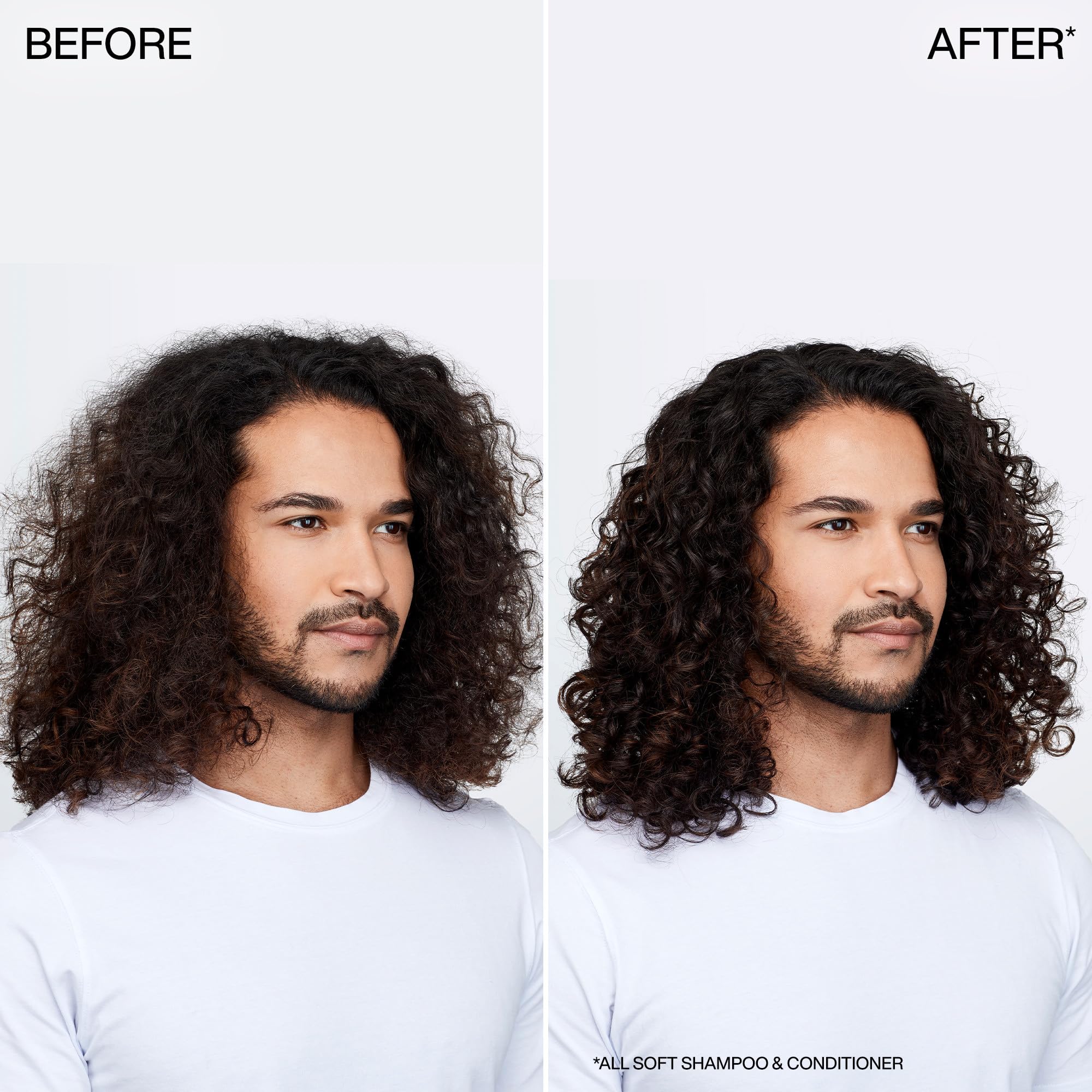 Redken All Soft mano aplicando producto mostrando control de la cantidad