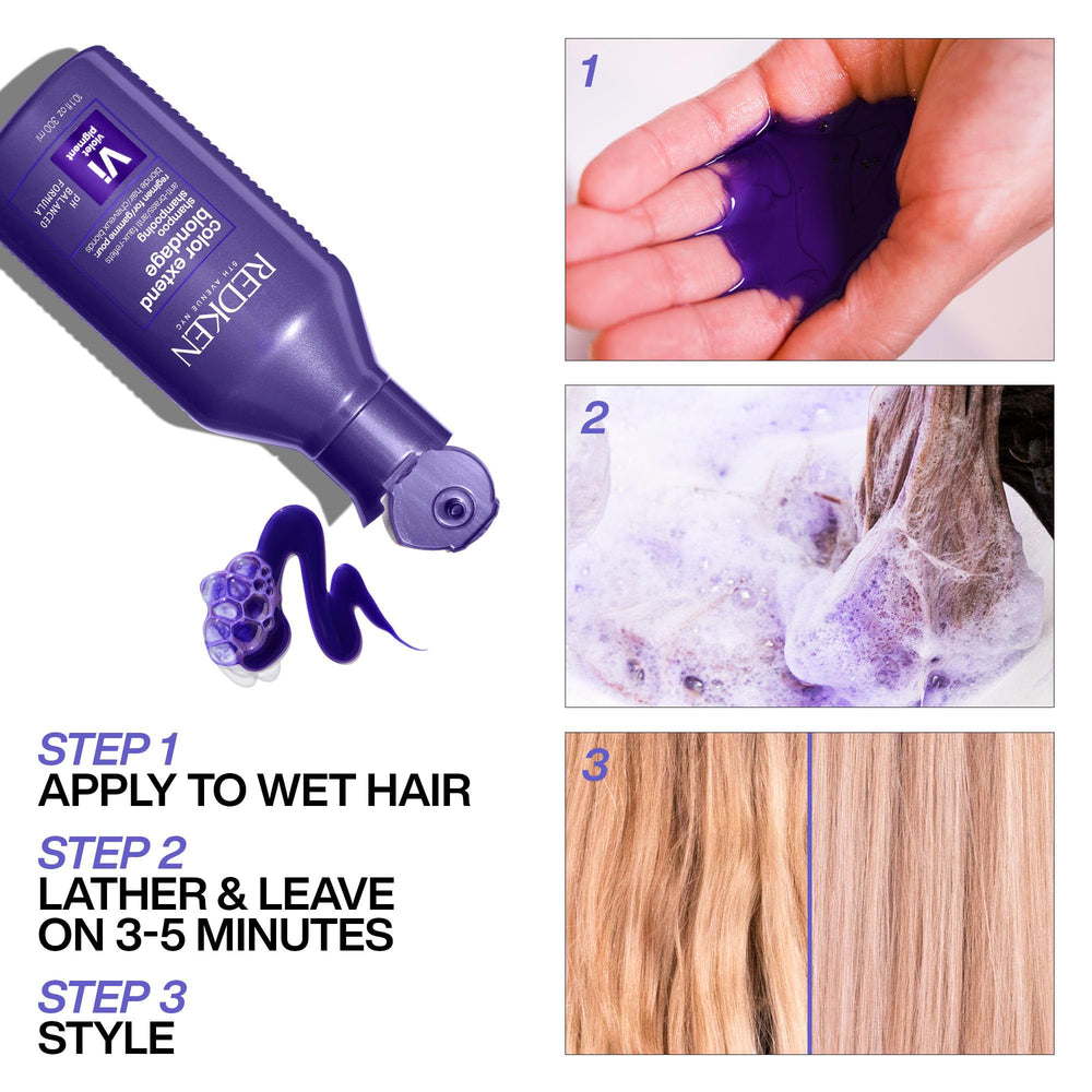 Redken Blondage botella en entorno de salón enfatizando uso profesional y confianza
