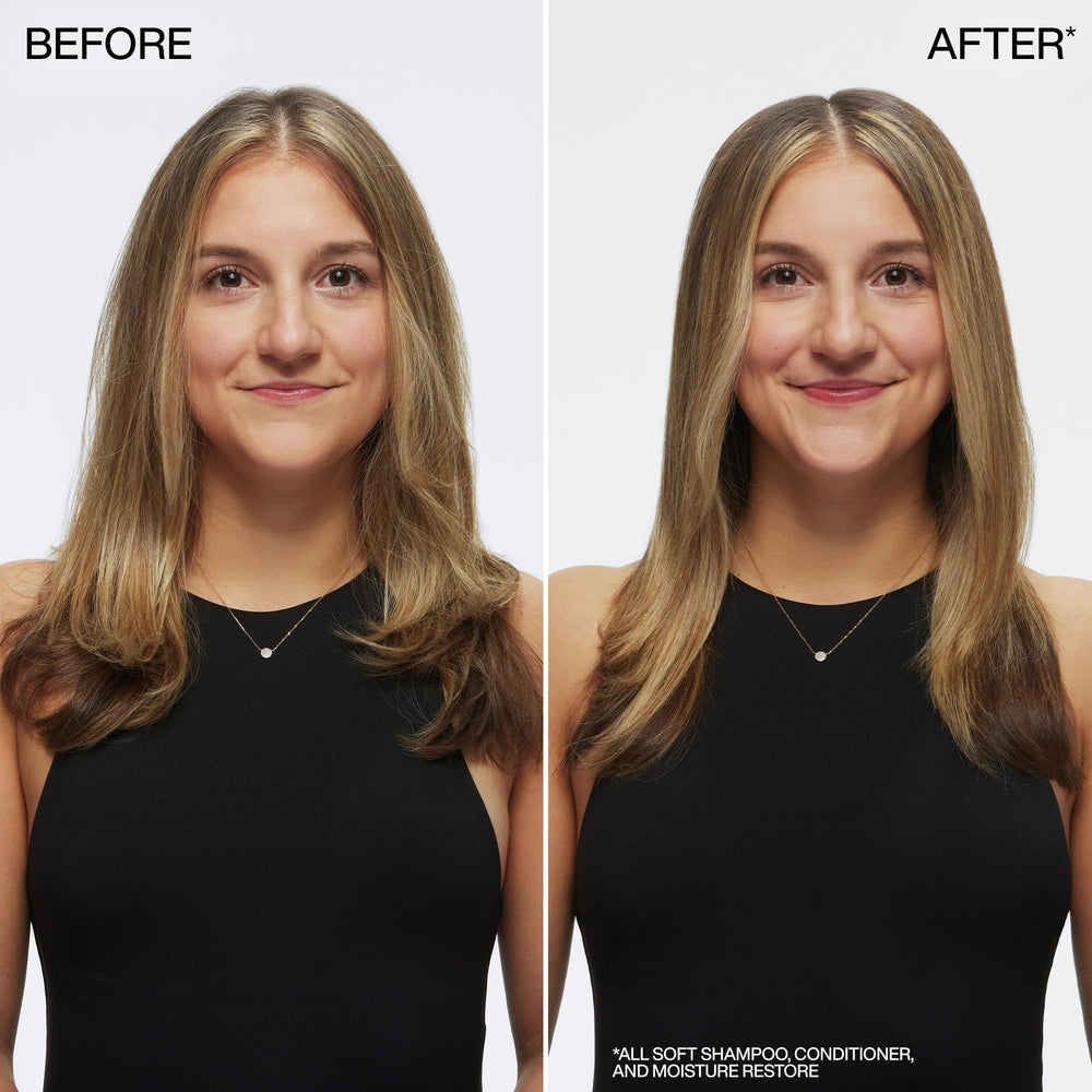 Redken detalle de la etiqueta con ingredientes clave y ventajas nutritivas