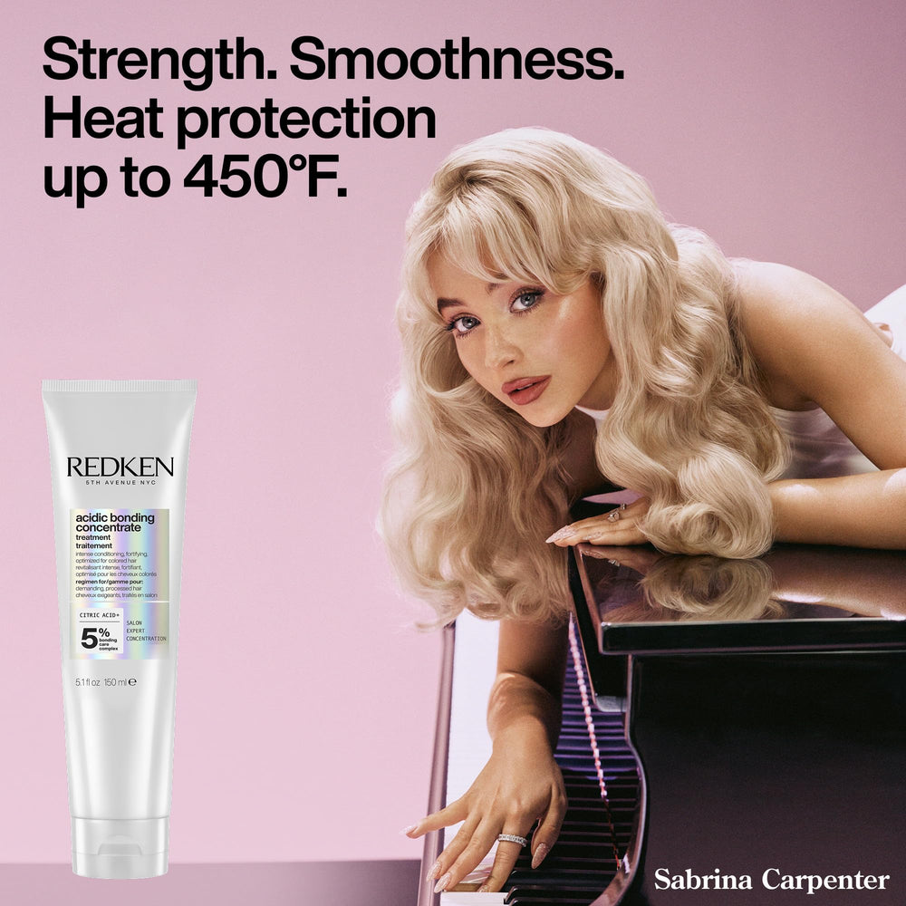 Redken etiqueta con ingredientes y bonding care complex para reforzar enlaces