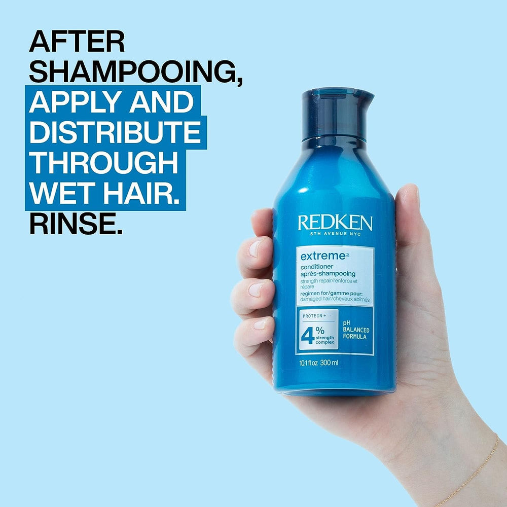 Redken etiqueta con ingredientes clave que aportan reparación