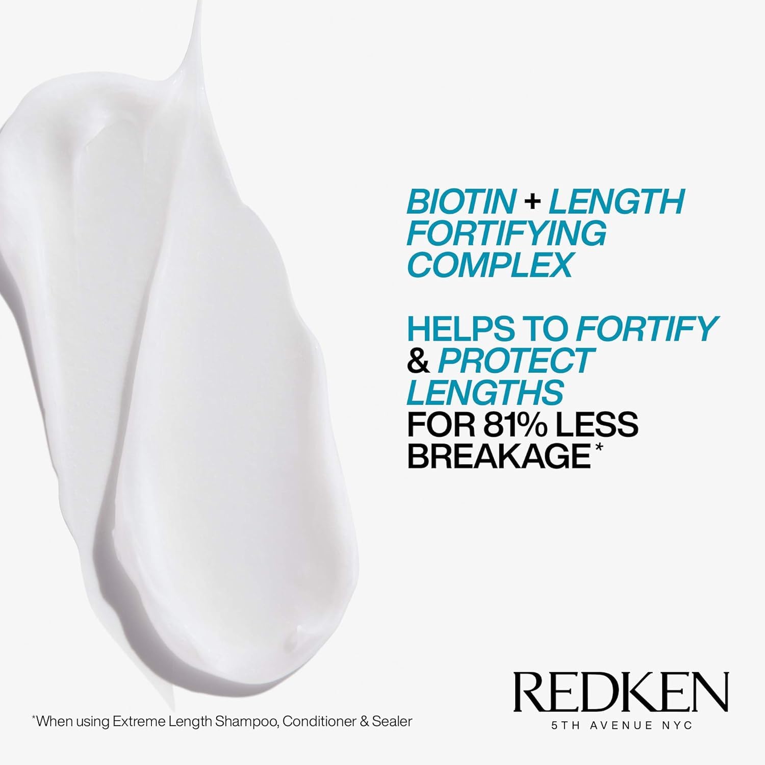 Redken Extreme Length en cabello largo y sano mostrando resultado de menor quiebre