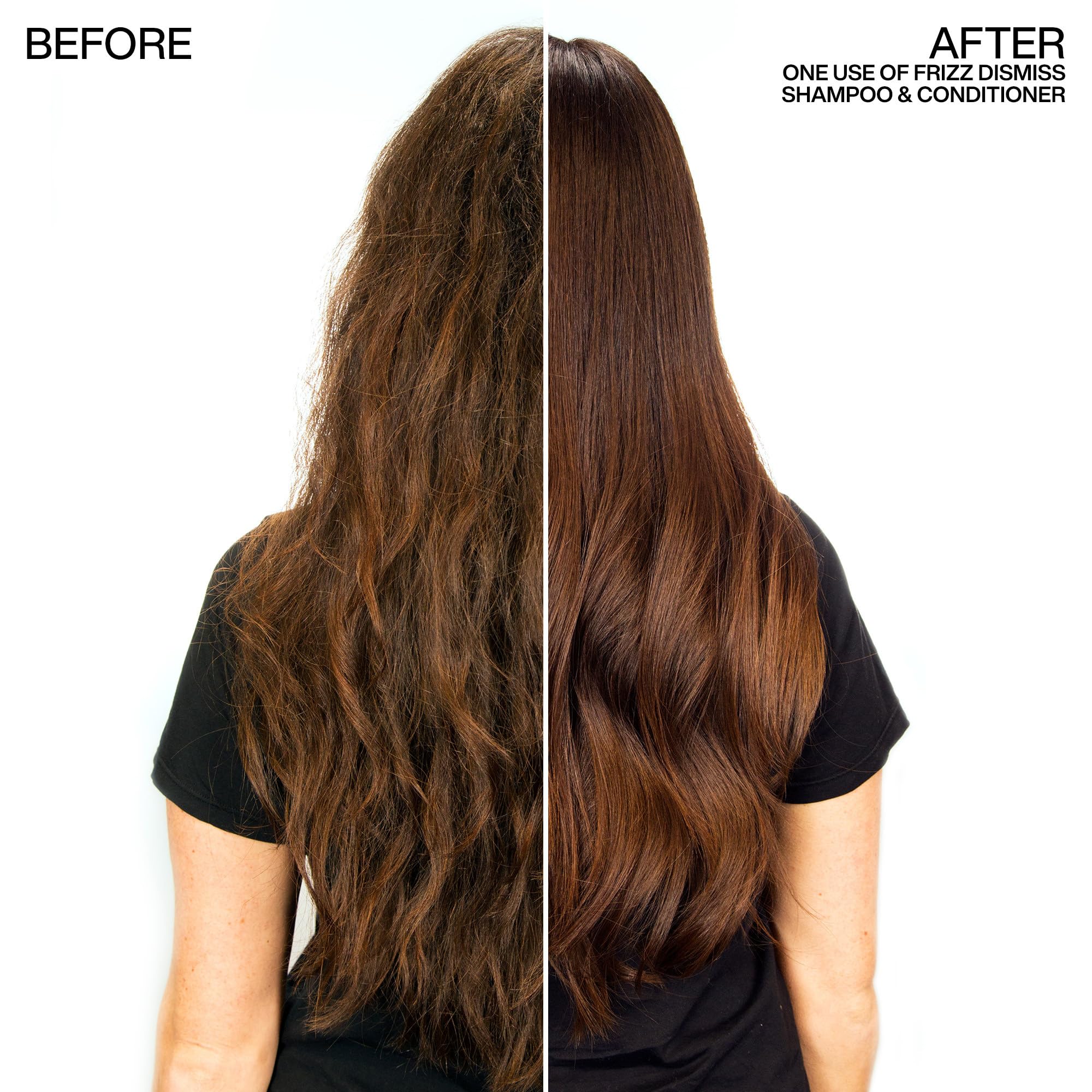 Redken comparación antes y después, cabello más liso y brillante