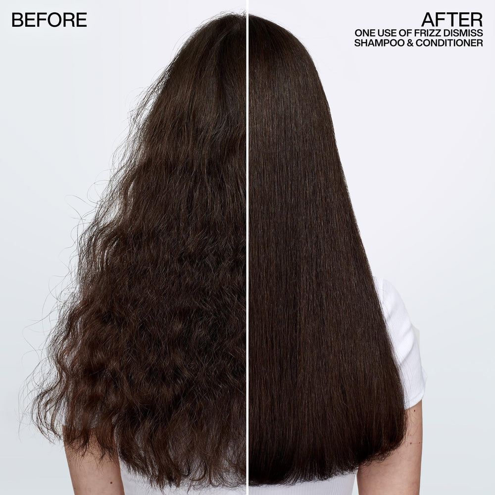 Redken Frizz Dismiss envase lateral detallando tamaño profesional 10.1 fl oz