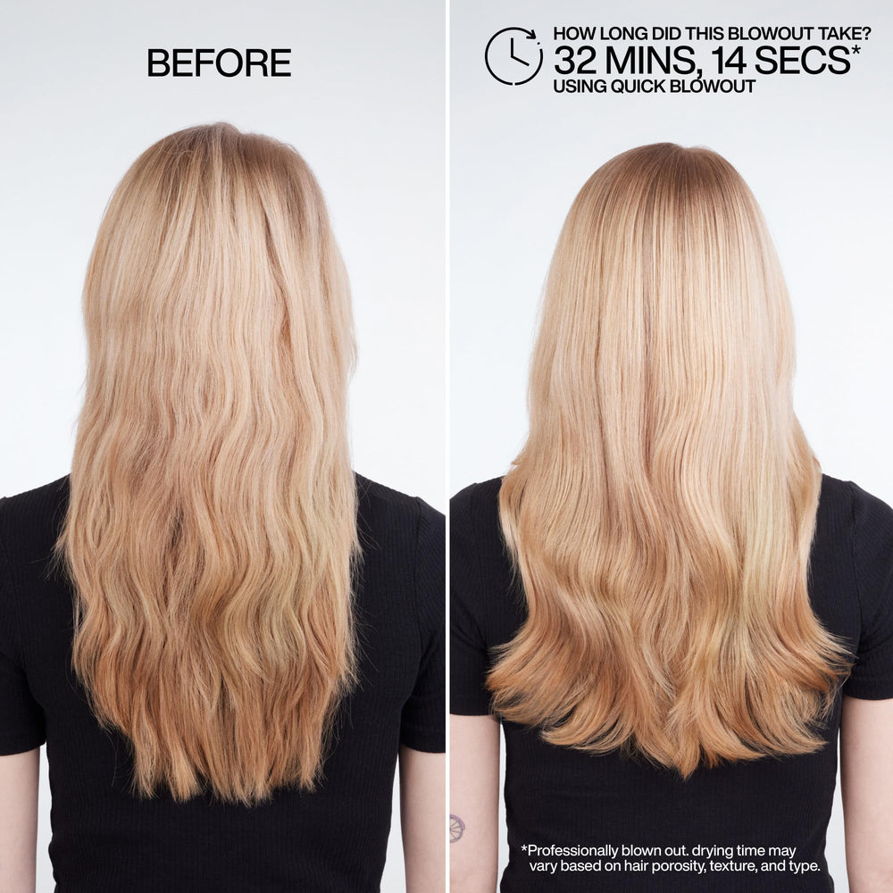 Redken Quick Blowout niebla fina sobre cabello húmedo para preparación rápida