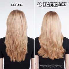 Redken Quick Blowout niebla fina sobre cabello húmedo para preparación rápida