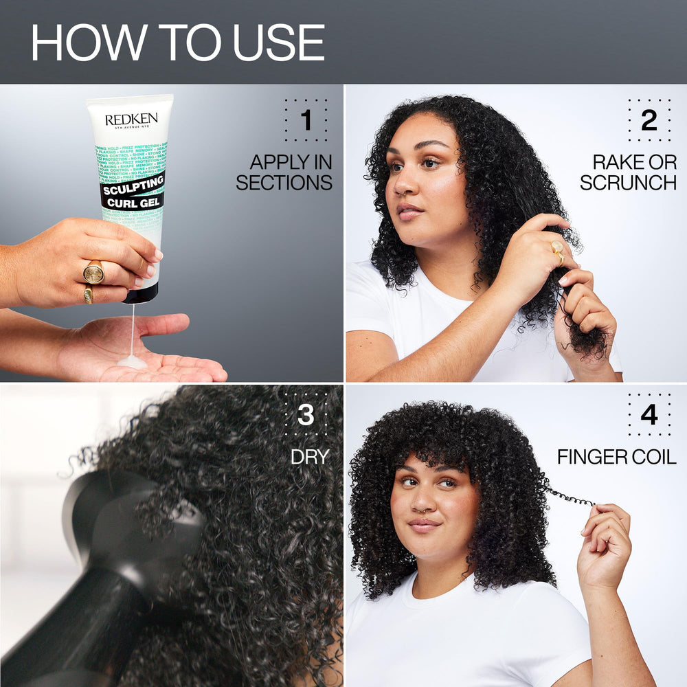 Redken estilo de vida con cabello rizado natural y acabado sin peso.