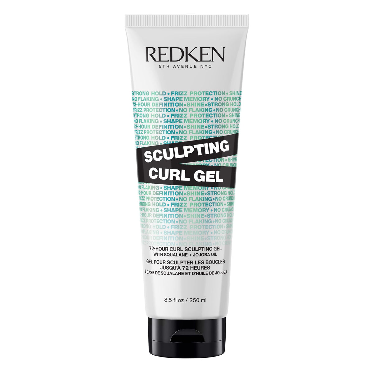 Redken gel en frente del envase mostrando diseño y fijación.