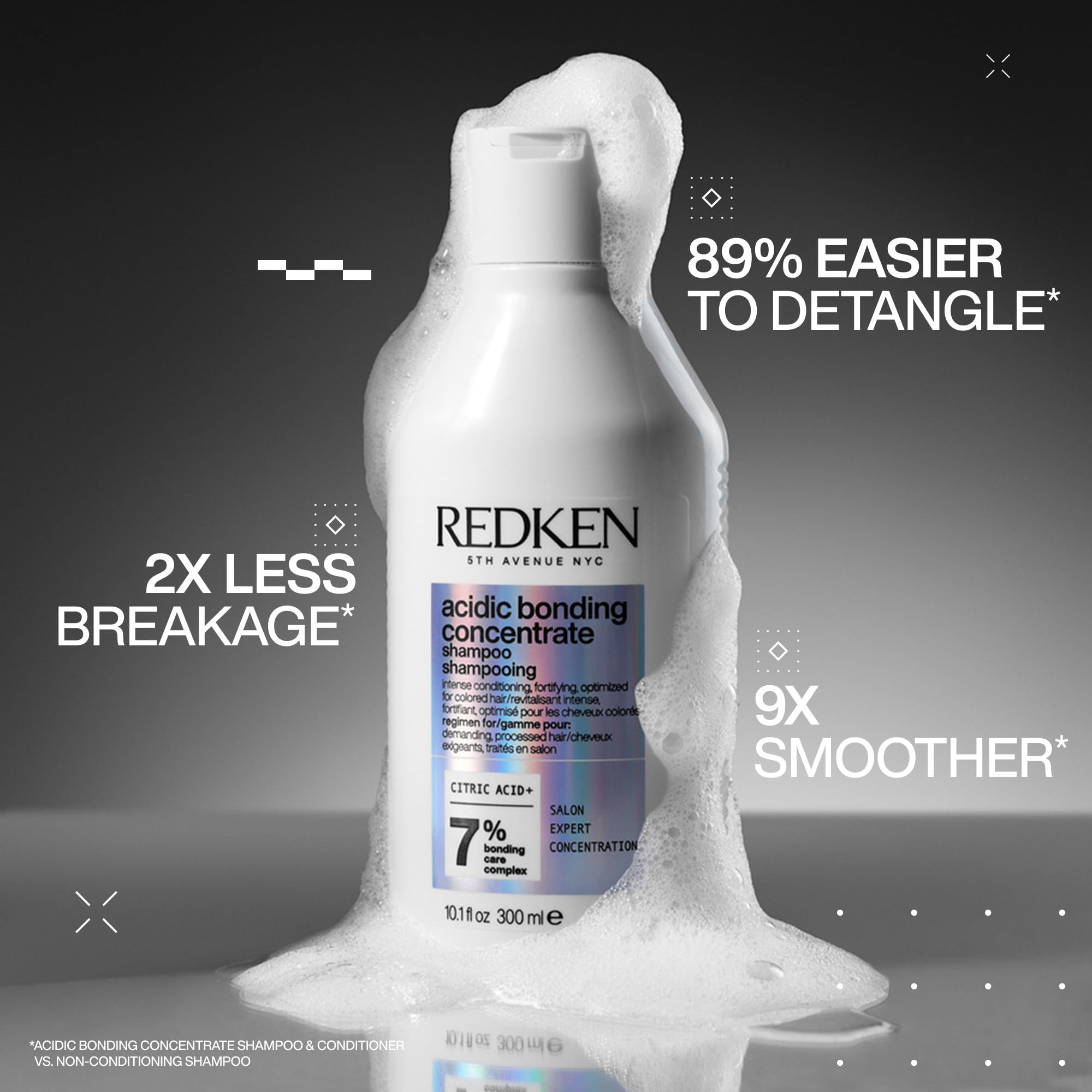 Redken textura y espuma cremosa que limpia suavemente y acondiciona